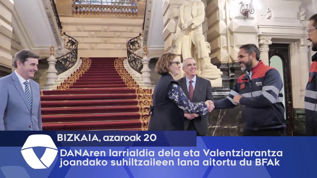 DANAren larrialdia dela eta Valentziara joandako suhiltzaileen lana aitortu du BFAk