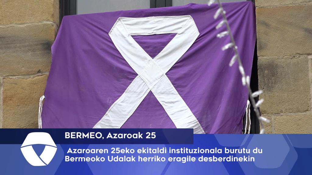  Azaroaren 25eko ekitaldi instituzionala burutu du Bermeoko Udalak herriko eragileekin batera