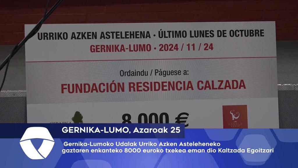  Gazta enkanteko txeke emate ekitaldia burutu du Gernika-Lumoko Udalak