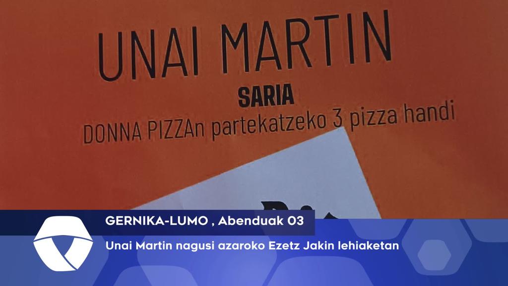  Unai Martin nagusi azaroko Ezetz Jakin lehiaketan